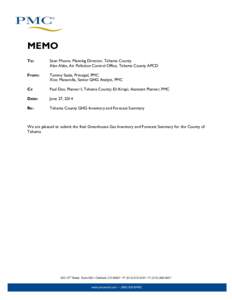 MEMO To: Sean Moore, Planning Director, Tehama County Alan Abbs, Air Pollution Control Office, Tehama County APCD