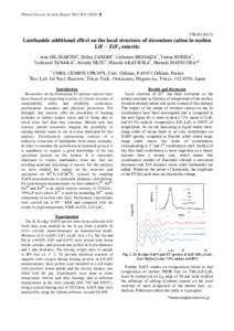 Nuclear technology / Periodic table / Environmental chemistry / Materials science / Extended X-ray absorption fine structure / Actinide / Lanthanide / Nuclear reactor / Zirconium(IV) fluoride / Chemistry / Matter / Fluorides