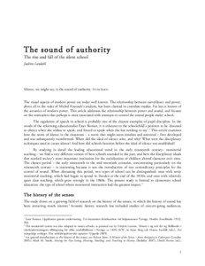 The sound of authority The rise and fall of the silent school Joakim Landahl