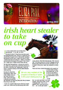 spring[removed]irish heart stealer to take on cup Purchased in June by Hong Kong corporation giant,