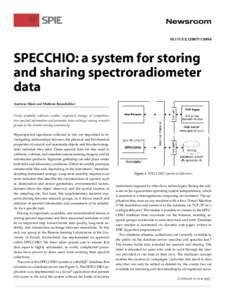 SPECCHIO: a system for storing and sharing spectroradiometer data Andreas Huni