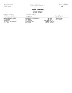 The Directory of Community Based Residential Facilities for Pepin County