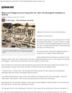Steps and hedges survive long after St. John the Evangelist Academy’s demise | syracuse.com