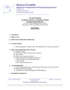 Benton-Franklin Regional Transportation Planning Organization P.O. Box[removed]Terminal Drive Richland, Washington[removed]__________________________________________________________________