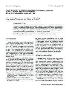 Russian Journal of Herpetology  Vol. 18, No. 1, 2011, pp. 29 – 35