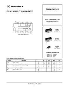 SN54/74LS22 DUAL 4-INPUT NAND GATE