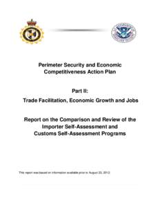 Perimeter Security and Economic Competitiveness Action Plan Part II: Trade Facilitation, Economic Growth and Jobs