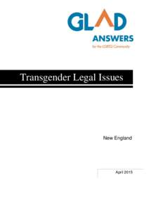 Transgender Legal Issues  New England April 2015