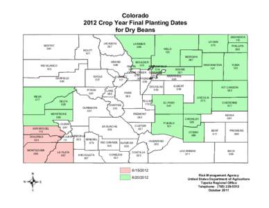 Colorado 2012 Crop Year Final Planting Dates for Dry Beans MOFFAT 081