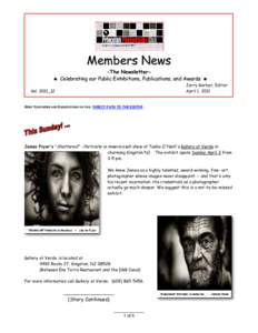 Members News -The Newsletter■ Celebrating our Public Exhibitions, Publications, and Awards ■ Jerry Gerber, Editor April 1, 2011  Vol. 2011_12
