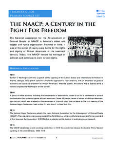 teacher’s guide primary source set The NAACP: A Century in the Fight For Freedom The National Association for the Advancement of