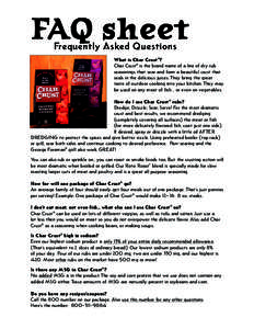 FAQ sheet Frequently Asked Questions What is Char Crust®? Char Crust® is the brand name of a line of dry rub seasonings that sear and form a beautiful crust that