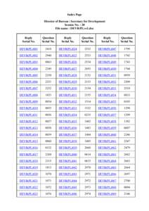 Index Page Director of Bureau : Secretary for Development Session No. : 20 File name : DEVB(PL)-e1.doc Reply Serial No.