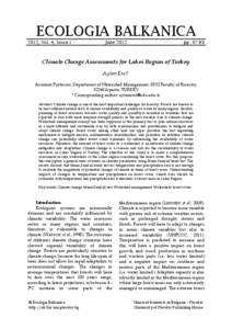 Climate Change Assessments for Lakes Region of Turkey