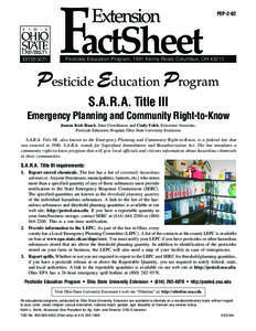 FactSheet Extension PEP[removed]Pesticide Education Program, 1991 Kenny Road, Columbus, OH 43210