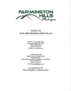 Title VI:  Non Discrimination Plan