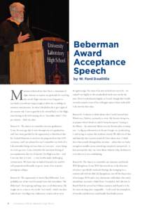 Beberman Award Acceptance Speech by W. Ford Doolittle