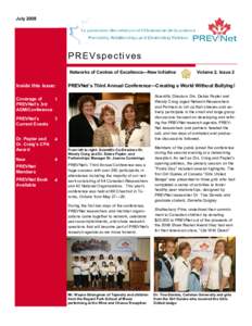 July[removed]PREVspectives Networks of Centres of Excellence—New Initiative  Inside this issue: