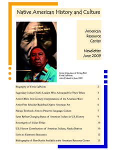 Native American History and Culture American Resource Center Newsletter June 2009