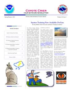 Coyote Crier YOUR SKYWARN NEWSLETTER National Weather Service Tucson, Arizona Spring/Summer 2012