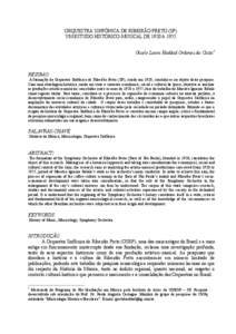 ORQUESTRA SINFÔNICA DE RIBEIRÃO PRETO (SP): UM ESTUDO HISTÓRICO-MUSICAL DE 1920 A[removed]Gisele Laura Haddad Ordones da Costa1