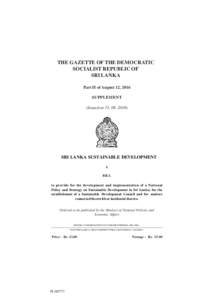 Sustainability / Earth / Natural environment / Republics / Sri Lanka / Sustainable development / Federal Institute for Sustainable Development / Constitution of Bahrain