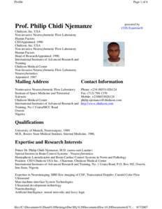 Profile  Page 1 of 6 Prof. Philip Chidi Njemanze