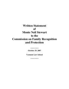 Written Statement of Monte Neil Stewart