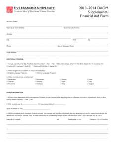 FinAid DAOM Supplemental Form 10-13