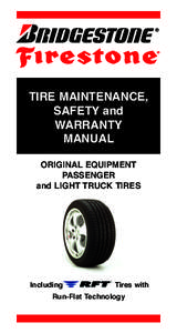 TIRE MAINTENANCE, SAFETY and WARRANTY MANUAL ORIGINAL EQUIPMENT PASSENGER