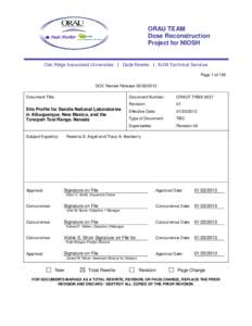 ORAU TEAM Dose Reconstruction Project for NIOSH Oak Ridge Associated Universities I Dade Moeller I MJW Technical Services Page 1 of 120