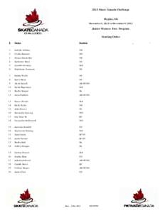 2013 Skate Canada Challenge  Regina, SK December 5, 2012 to December 9, 2012  Junior Women Free Program