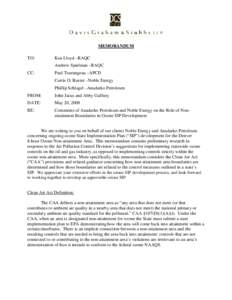 MEMORANDUM TO: Ken Lloyd –RAQC Andrew Spielman –RAQC