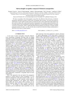 PHYSICAL REVIEW B 89, Subwavelength waveguides composed of dielectric nanoparticles Roman S. Savelev,1 Alexey P. Slobozhanyuk,1 Andrey E. Miroshnichenko,2 Yuri S. Kivshar,1,2 and Pavel A. Belov1 1