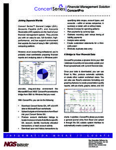 Financial Management Solution ConcertPro ConcertSer es Joining Separate Worlds Concert Series™ General Ledger (G/L),