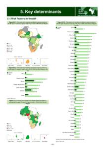 5. Key determinants 5.1.Risk factors for health Figure 5.1.1 : Prevalence of smoking any tobacco product among adults aged 15 years of age or older (%) in 2009 in the African Region  Figure 5.1.3 : Prevalence of smoking 