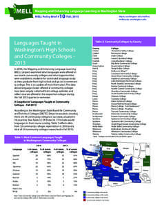 MELL	  Mapping and Enhancing Language Learning in Washington State 10 Fall, 2013