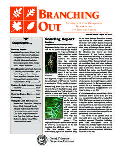   Contents... Scouting Report Conifers: Bagworms, Balsam Twig