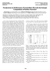 Goldschmidt 2000 September 3rd–8th, 2000 Oxford, UK. Journal of Conference Abstracts Volume 5(2), 1042