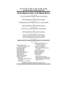 Nos[removed], [removed], [removed], [removed], [removed], [removed], [removed], [removed]and[removed]In the Supreme Court of the United States UTILITY AIR REGULATORY GROUP, PETITIONER v.