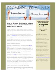 Promising Practices ECS - Warrior Bridge - Services for injured veterans and their families increase employment success[removed]