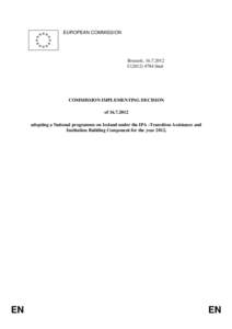 EUROPEAN COMMISSION  Brussels, [removed]C[removed]final  COMMISSION IMPLEMENTING DECISION