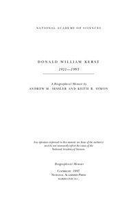 Donald William Kerst / Electron / James Clerk Maxwell Prize in Plasma Physics / Linear particle accelerator / Physical Review / Nuclear fusion / Accelerator physics / Cyclotron / FFAG accelerator / Physics / Particle accelerators / Betatron