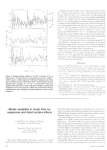 Average o oxygen-18 delta values in the top 20 meters of firn  all areparts per thousand andparts per thousand -350 , 	for the 1980 and 1982 cores respectively. [o delta/oxygen-18