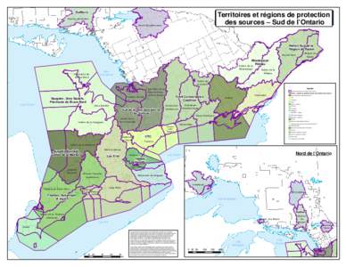 Sudbury  Territoires et régions de protection des sources – Sud de l’Ontario  District de Nickel