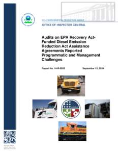 American Recovery and Reinvestment Act / Administration of federal assistance in the United States / Government / United States / Environmental law / Regulation of greenhouse gases under the Clean Air Act / Office of Inspector General /  U.S. Department of Health and Human Services / Diesel Emissions Reduction Act / United States Environmental Protection Agency / Inspector General