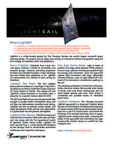 What is LightSail? •	 • •	 •