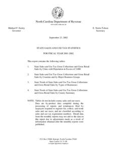 North Carolina Department of Revenue www.dor.state.nc.us Michael F. Easley Governor