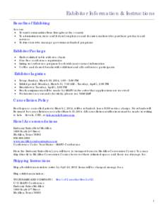 Exhibitor Information & Instructions Benefits of Exhibiting Access: • To rural communities from throughout the country • To administrators, state and federal employees and decision makers who purchase products and se