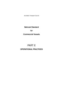 Australian Transport Council  National Standard for Commercial Vessels